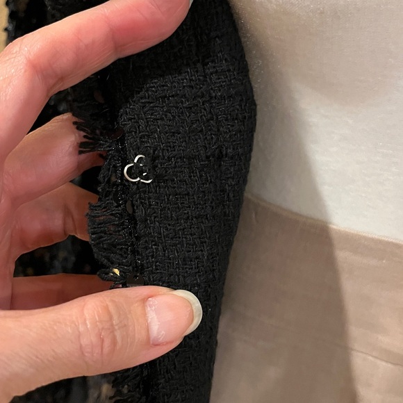 Nanette Lepore black sequin blazer / jacket, pearl buttons. Holiday outfit S NWT - Picture 9 of 15